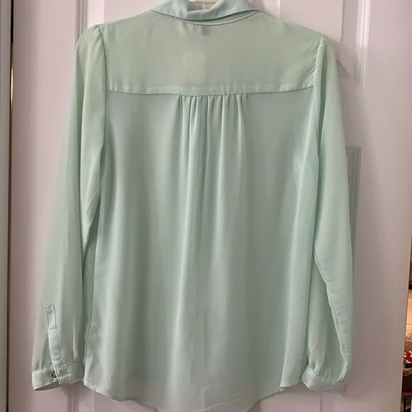 Forever 21 size small long sleeve mint sheer blouse - Picture 4 of 6